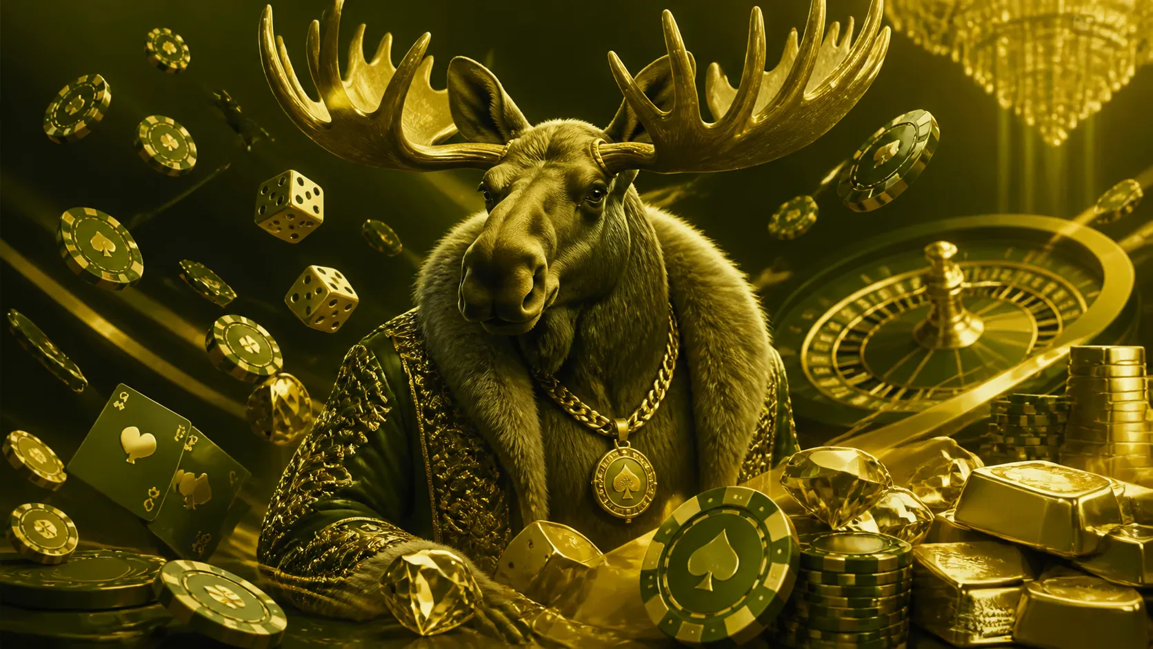 Richmoose-themed luxury casino hero banner with vibrant, dynamic elements.
