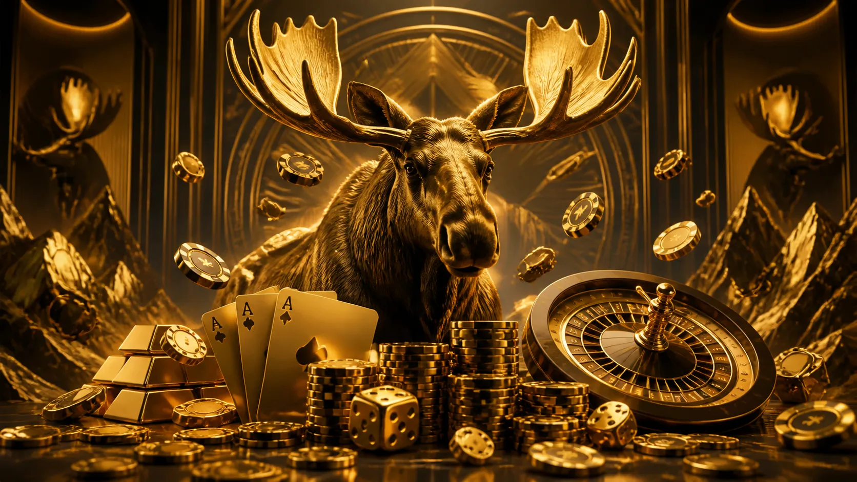 Luxurious casino-themed banner with Richmoose elements, featuring poker chips, glowing highlights, and exclusive finishes.