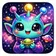 Colorful, abstract animal avatar with vibrant patterns for user profile.